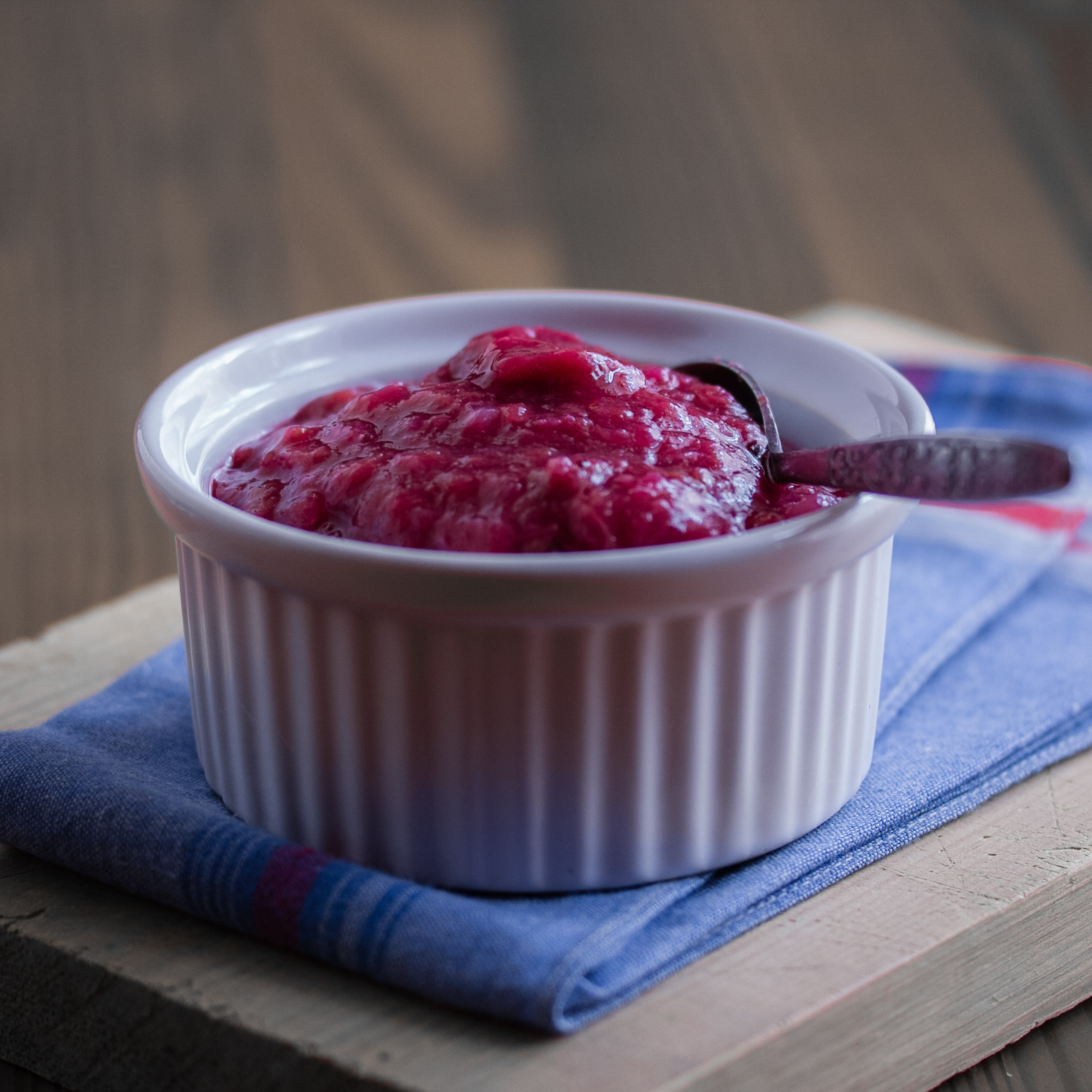 Rhubarb Chutney, Chutney Colored with Blueberry LowCarb, So Simple!