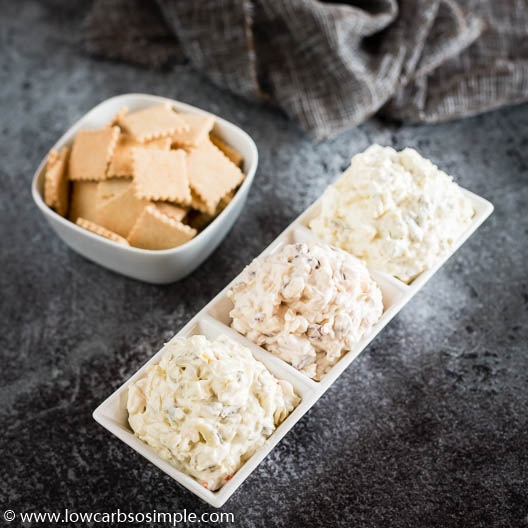 3 Types of Cream Cheese Olive Spread or Dip LowCarb, So Simple