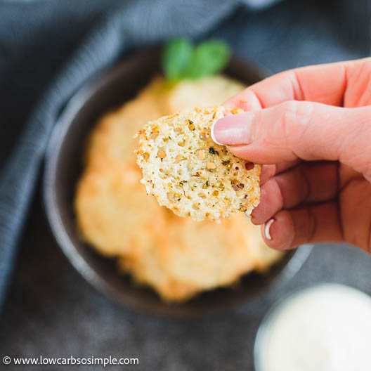3 Ingredient Oregano and Onion Flavored Parmesan Chips Low Carb So